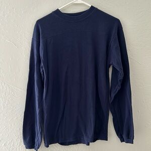 Navy blue long sleeve athletic top